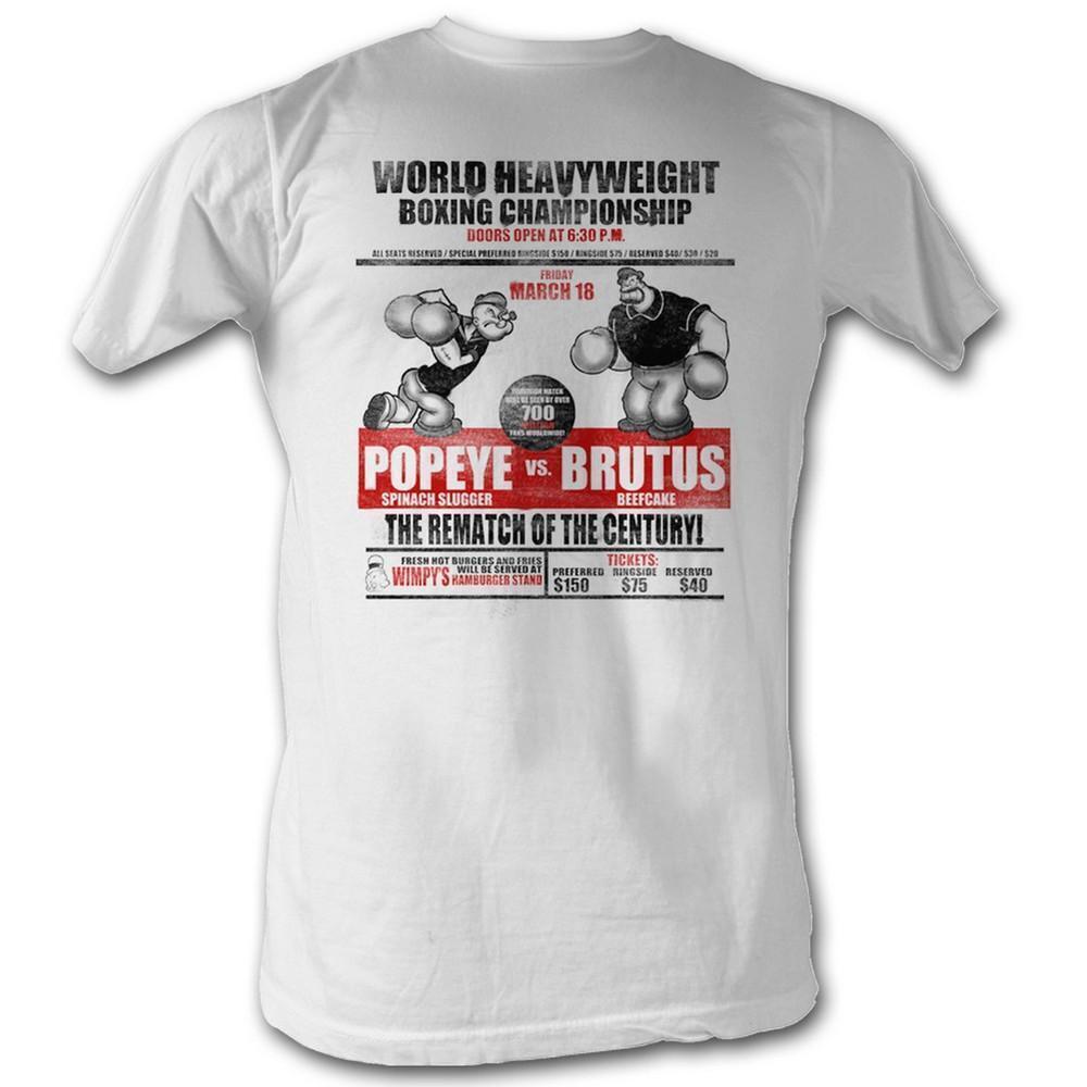 Popeye Popeye Vs Brutus White Adult T Shirt